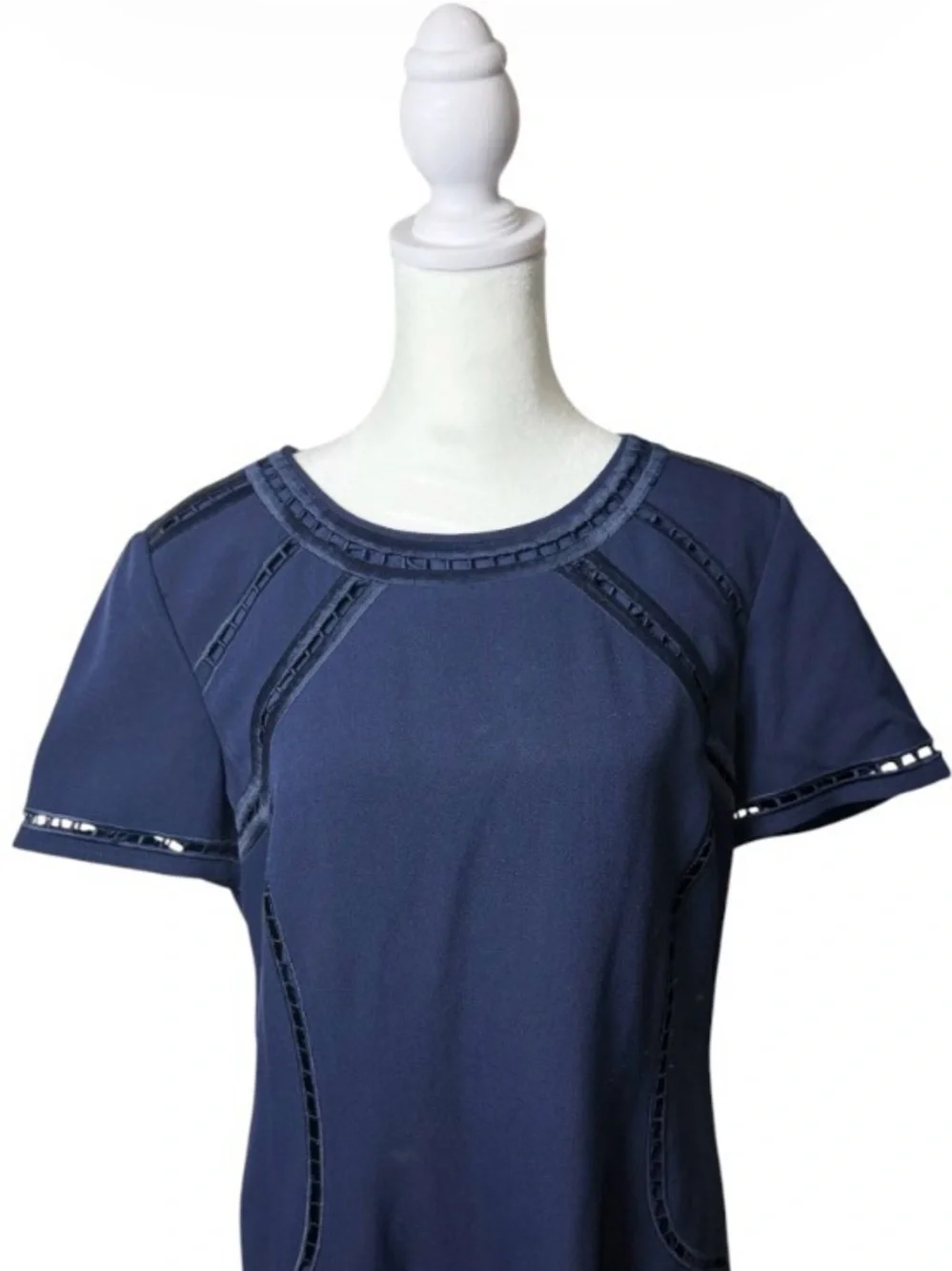 Alex Marie Classic Navy Short-Sleeve A-Line Dress. Size 10.